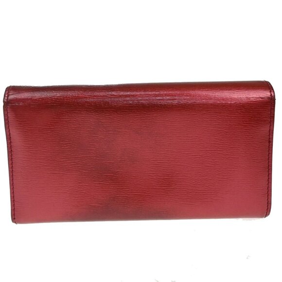 GUCCI GG Lovely Heart Long Bifold Wallet Purse Leather Red GHW Italy 02KB157 - Picture 4 of 15